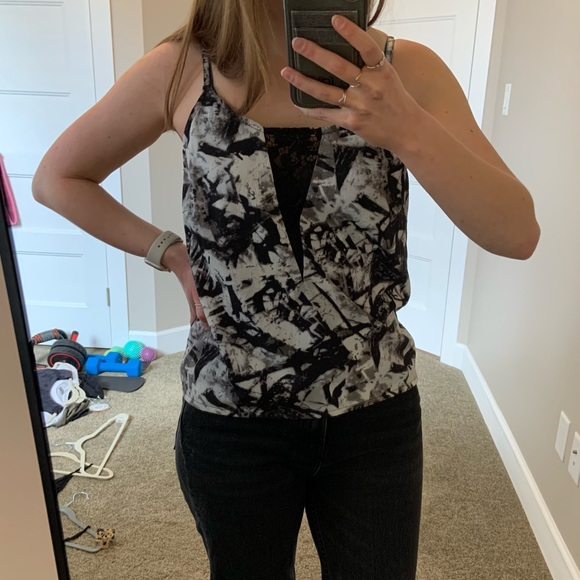Black and white abstract print cami - Noisy May size XS - Picture 2 of 12